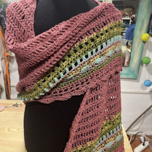 Chal Rosa – Veggie Wool de invierno
